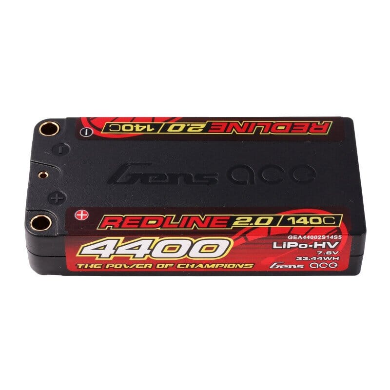 GENS ACE REDLINE 2.0 SERIES 6300 mAh SHORTY 15,2V HV 140C 4S2P HC 5,0mm BANANA BULLET