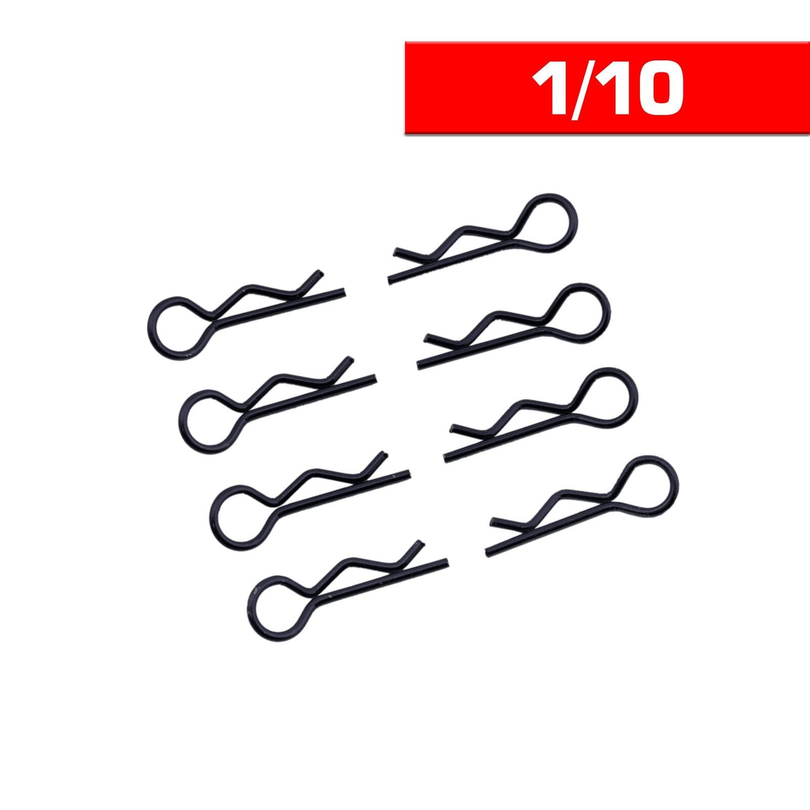 Clips Carroceria 1/10 L+ R Negros (8U.)