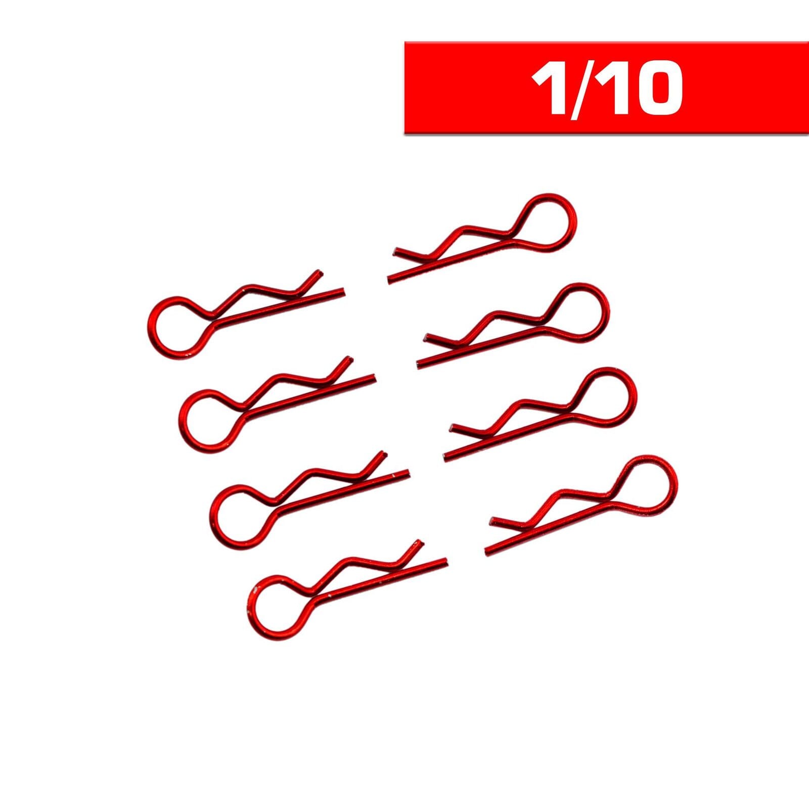 Clips Carroceria 1/10 L+ R Rojos (8U.)