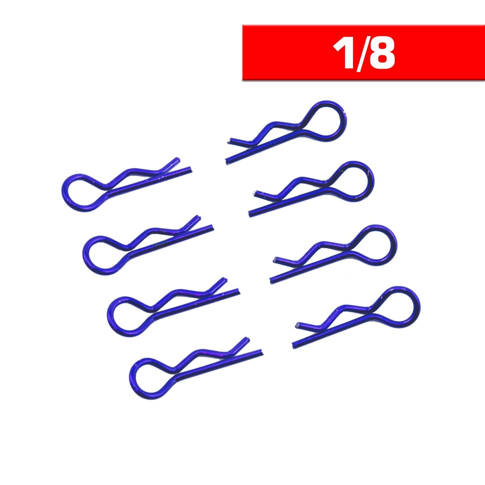 Clips Carroceria 1/8 L+ R Azules (8U.)