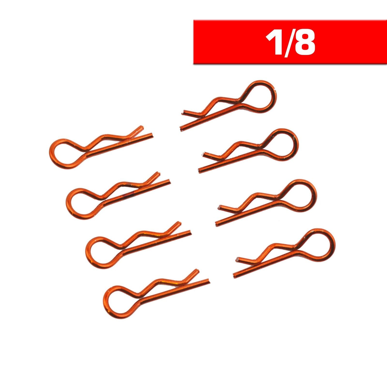 Clips Carroceria 1/8 L+ R Naranja (8U.)