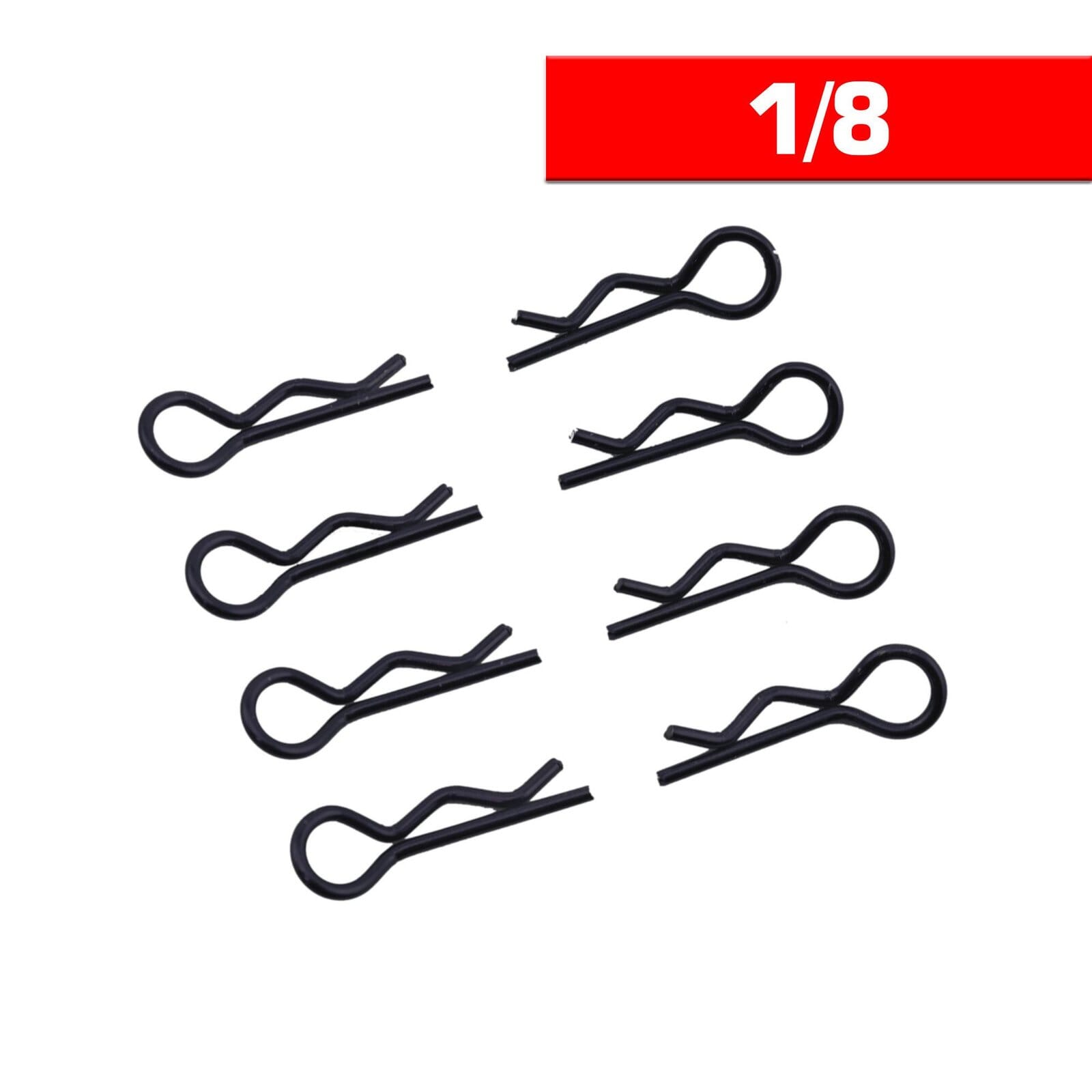 Clips Carroceria 1/8 L+ R Negros (8U.)