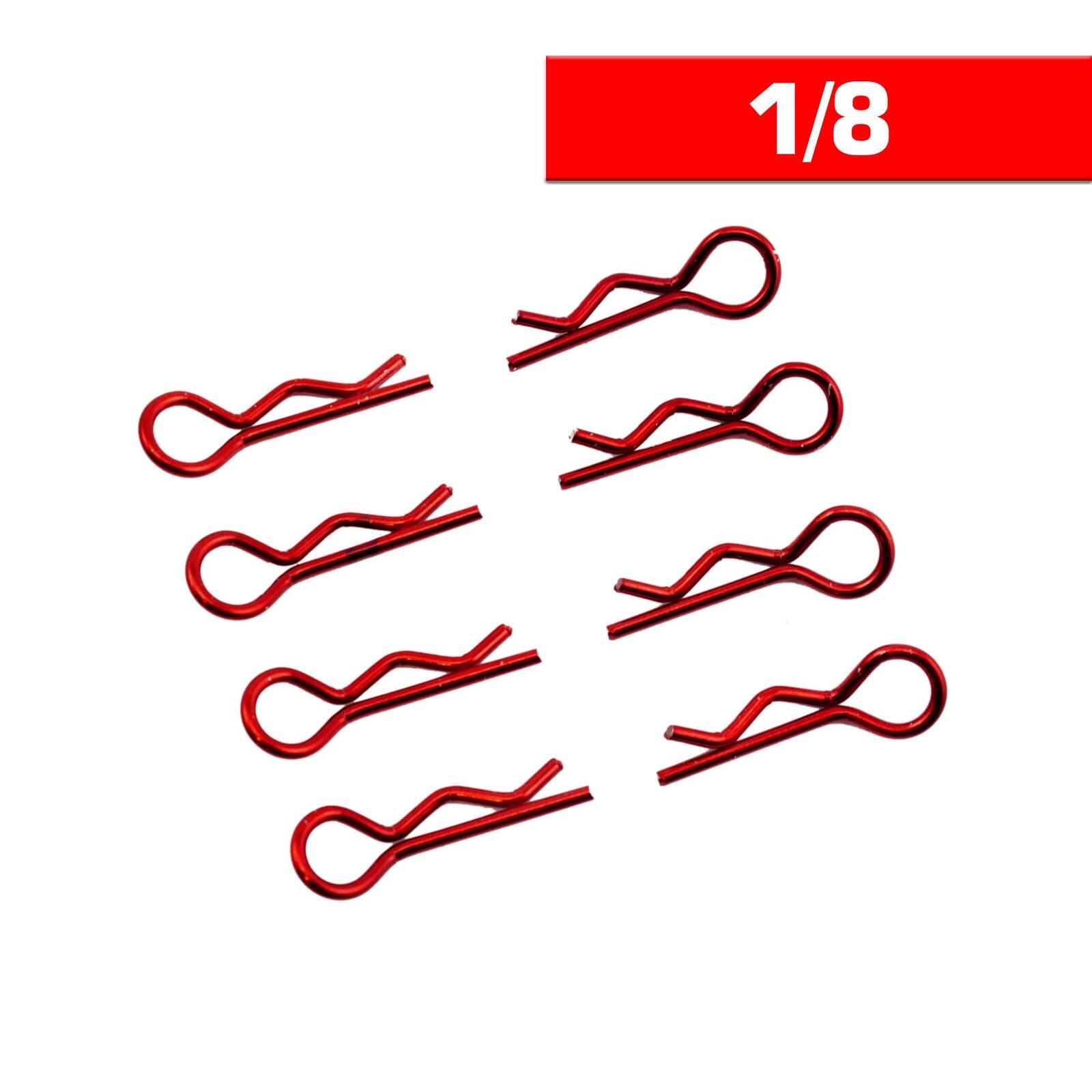 Clips Carroceria 1/8 L+ R Rojos (8U.)