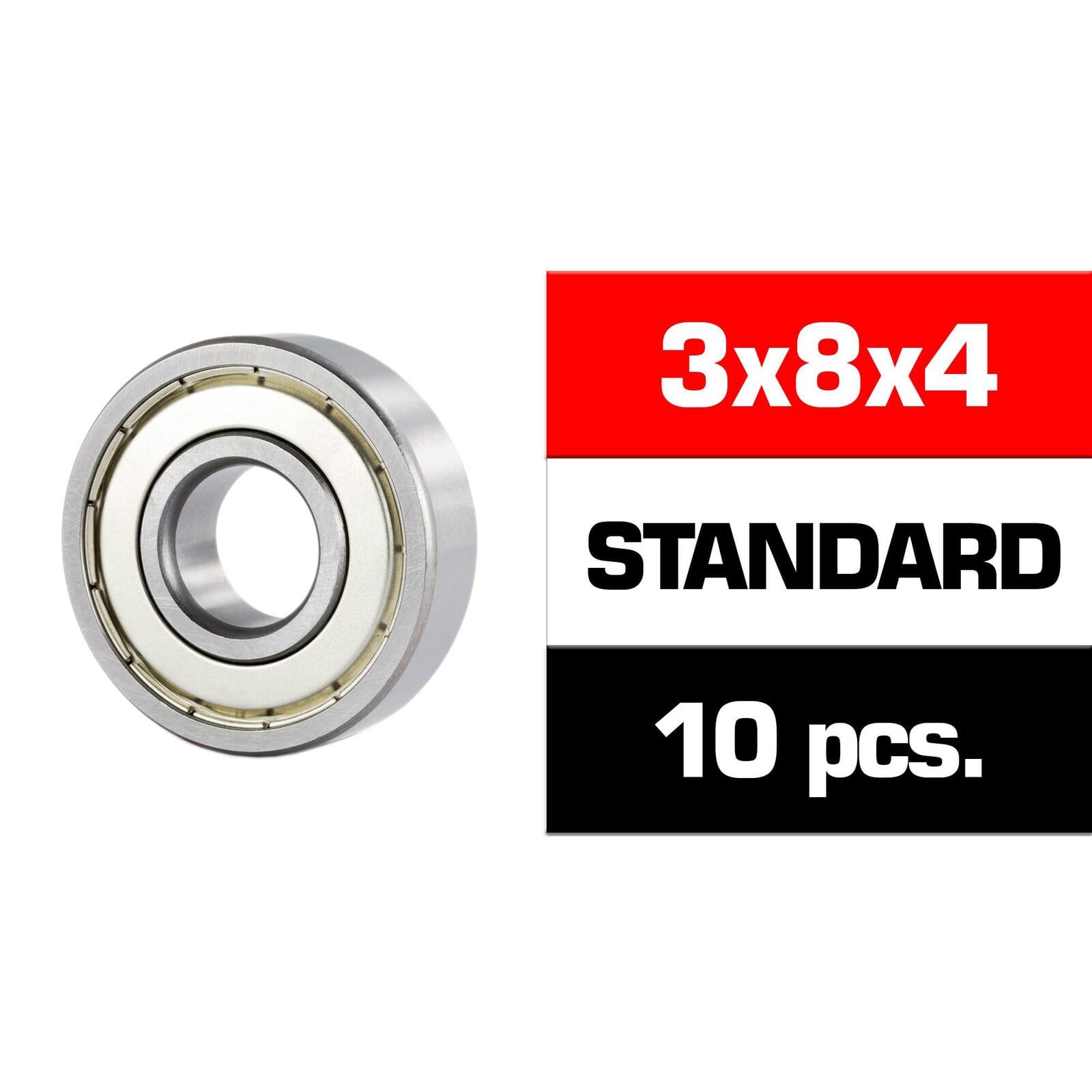 3X8X4Mm Kit Rodamientos \Hs\" Tapas Metalicas (10U.)"