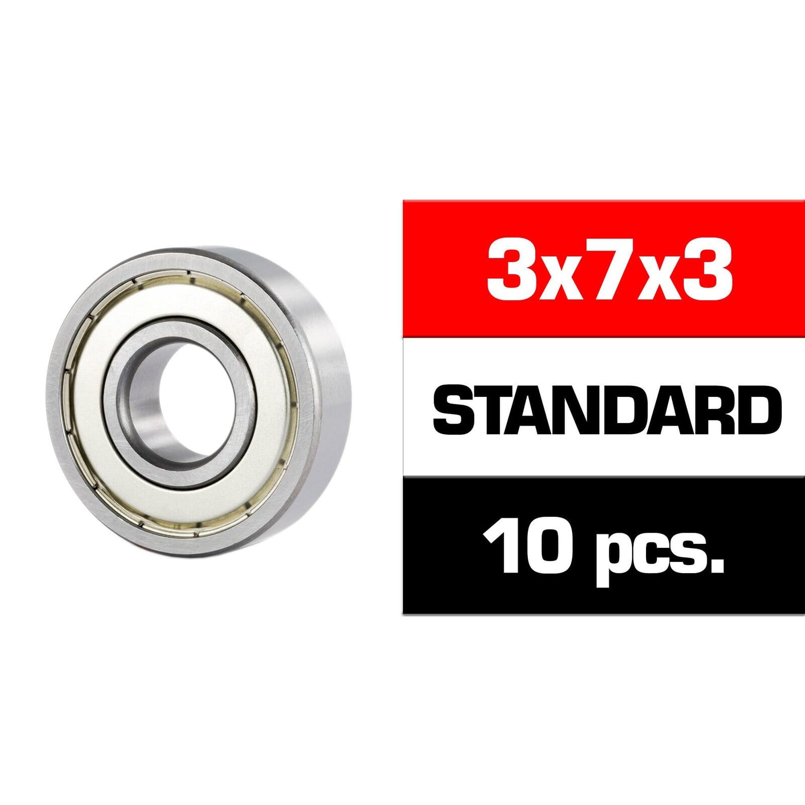 3X7X3Mm Kit Rodamientos \Hs\" Tapas Metalicas (10U.)"