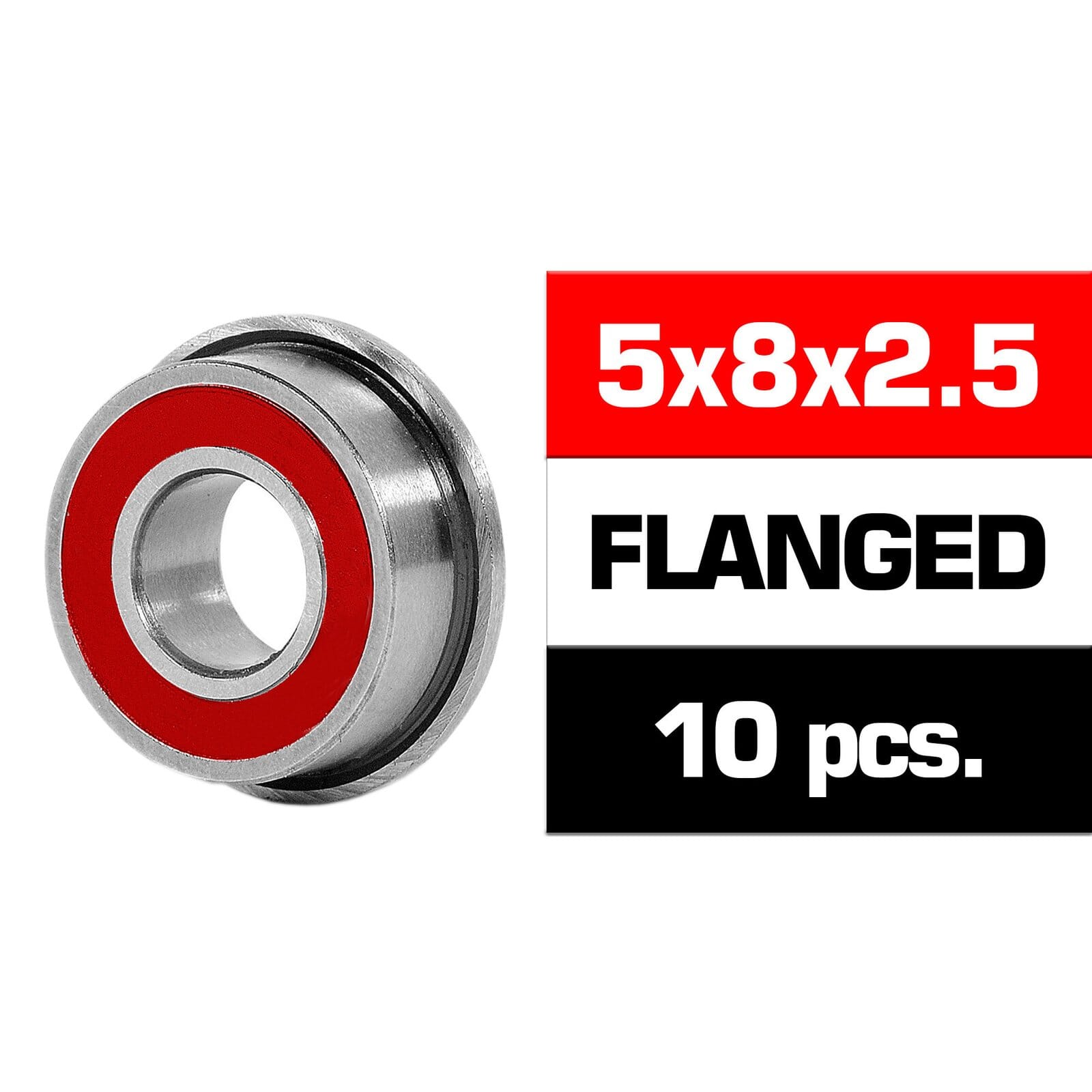 5X8X2.5Mm Kit Rodamientos \Hs\" Flanged Tapas Goma (10U.)"
