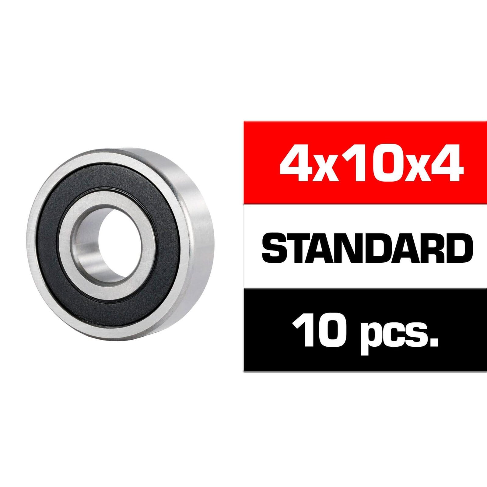 4X10X4Mm Kit Rodamientos \Hs\" Tapas Goma (10U.)"