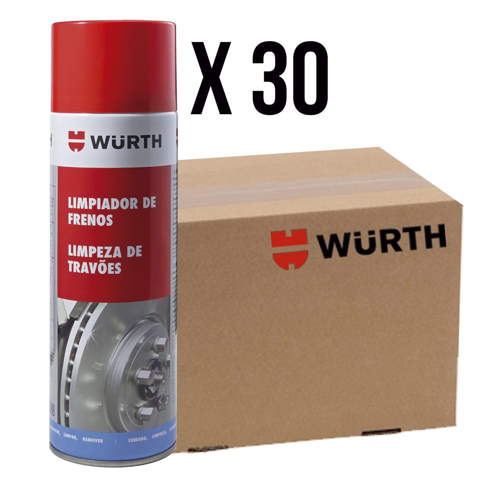 Pack Limpiador De Frenos Wurth Spray 500Ml (30U.)